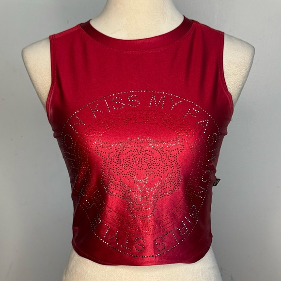 Kiss Me Women’s Satin Tank Top Zip Back Top Size M - Picture 1 of 8